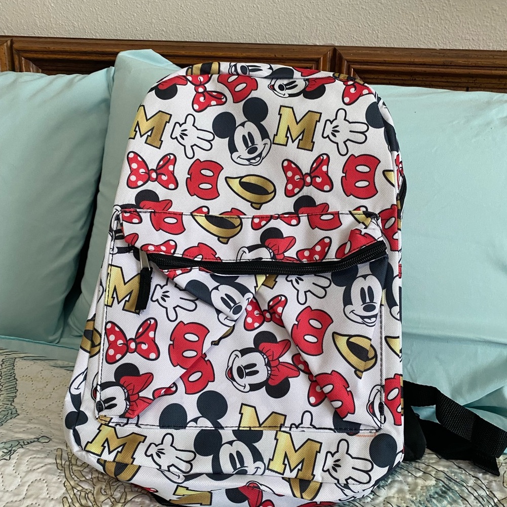 Mickey Mouse Kids Backpack - White and Red